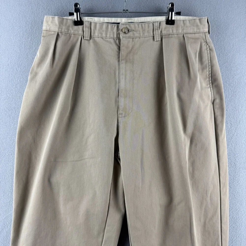 Vintage Polo Ralph Lauren Pants Mens 36x29 (Fits 34x29) Pleated Baggy Khaki